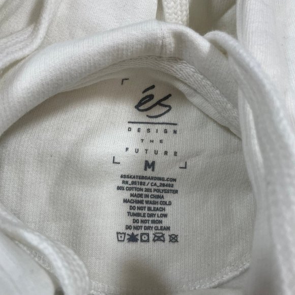 NEW Es SKATEBOARDING WHITE HOODIE SZ MEDIUM M - Picture 5 of 6
